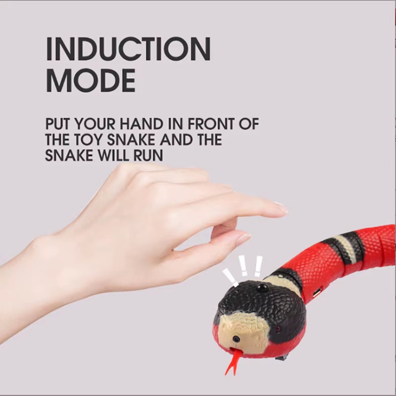 Automatic Cat Toys Interactive Smart Sensing Snake Teasetoys for Cats USB Charging Cat Accessories for Pet Cats Game Play To