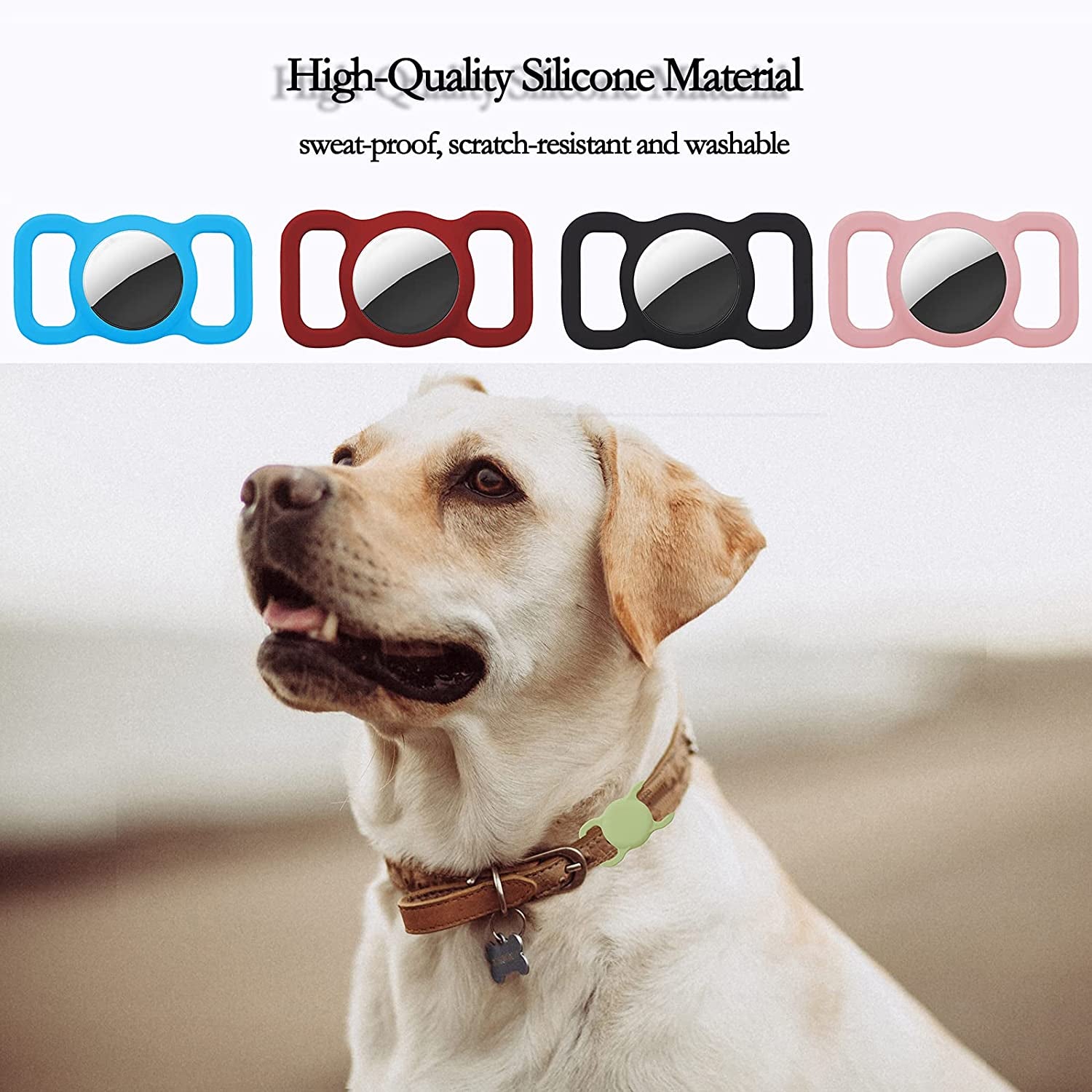 Protective Case Compatible for Airtag GPS Tracker, Fit for Dog Cat Collar Accessories Pet Loop Holder, Silicone Protective Case for Air Tag Lightweight Soft anti Scratch anti Lost(Pink 1Pack)