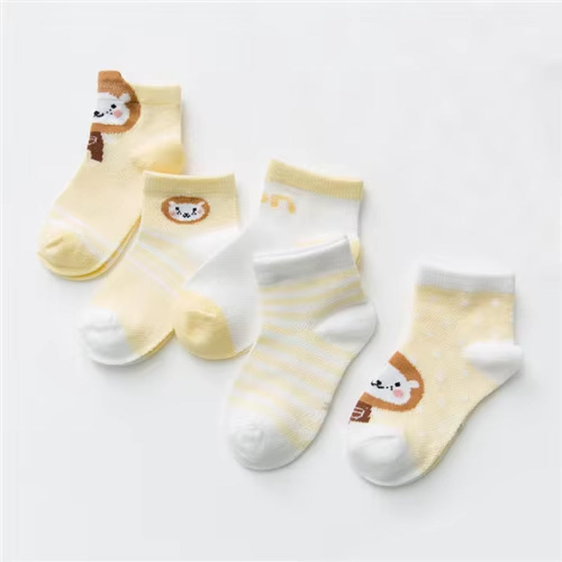 5Pairs/Lot Baby Boy Socks Summer Mesh Thin Baby Socks for Girls Cotton Newborn Infant Baby Girl Socks