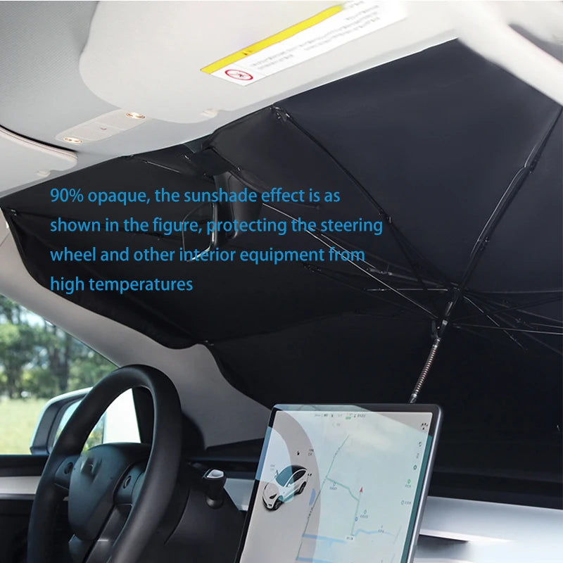 Car Sunshade Car Sunshade Retractable Sunscreen Heat Insulation Front Windshield Parasol