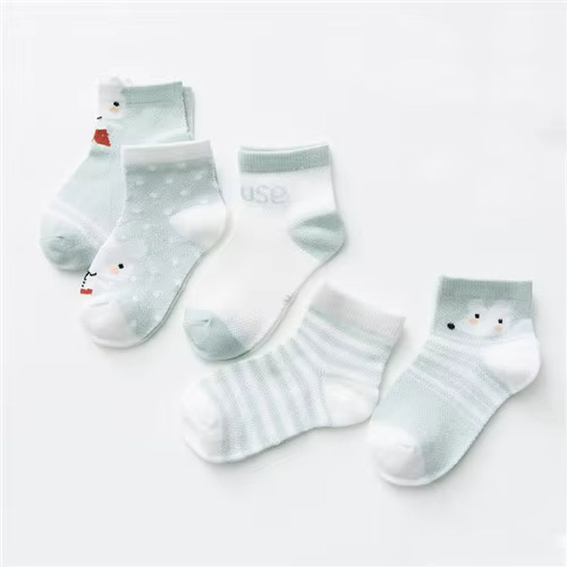 5Pairs/Lot Baby Boy Socks Summer Mesh Thin Baby Socks for Girls Cotton Newborn Infant Baby Girl Socks