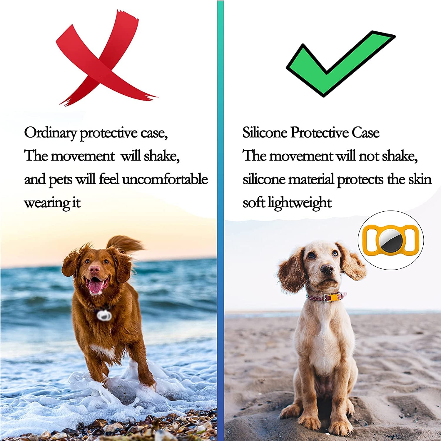 Protective Case Compatible for Airtag GPS Tracker, Fit for Dog Cat Collar Accessories Pet Loop Holder, Silicone Protective Case for Air Tag Lightweight Soft anti Scratch anti Lost(Pink 1Pack)