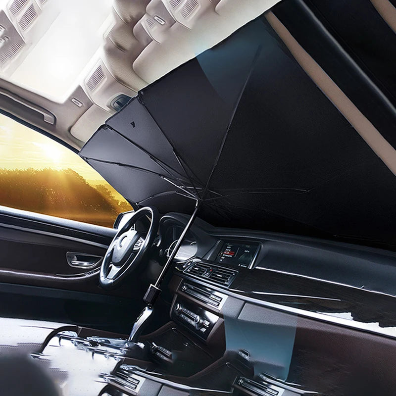 Car Sunshade Car Sunshade Retractable Sunscreen Heat Insulation Front Windshield Parasol